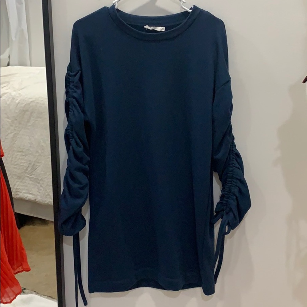 Navy mini sweater dress